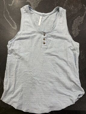 Kuhl Women's Light Blue Henley Tank with Button Placket